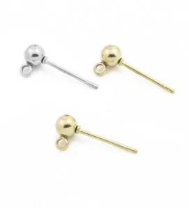 Stainless Steel Ear Studs 4mm 1PC+P