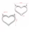 Stainless steel ball heart connector 22x20mm - 1Pc