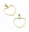 Stainless Steel frame pendant Hearts - 1Pcs