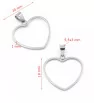 Stainless Steel frame pendant Hearts - 1Pcs