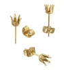 Gold Stainless Steel Earring Post 4-8mm - 1Pc