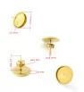 Stainless Steel Earring stud gold plated 10-12mm - 1Pc+P