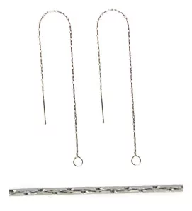 Chain Earring 316L with open ring - 1Pc