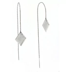 Chain Earring 316L with square - 1Pc