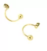 Stainless Steel ear nut with bead gold - 1Pc