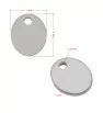 Stainless Steel Tag Pendant Oval 9x7x1mm 1Pcs