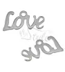 Stainless Steel Love charm 13x7x0,8mm - 1Pc+P