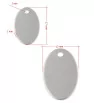 Stainless Steel Tag Pendants Oval 17x12x1mm - 1Pc+P