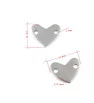 Stainless Steel Heart Connector 14x11mm - 1Pc+P
