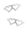 Stainless steel heart connector 31,5x12,5mm- 1Pc