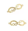 Stainless steel gold hearts connector 31,5x10mm - 1Pc