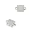 Stainless Steel Square Connectors 14x9mm - 1Pc