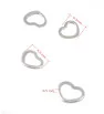 Stainless steel heart connector 6,5mm - 1Pc+P