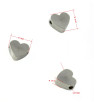 Stainless Steel Heart Bead 8-9x4mm - 1Pc+P