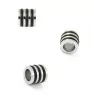 Stainless Steel Bead with Silicone 10x6,5mm - 1Pc