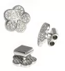 Stainless Steel Cord Clasp Flower 20mm