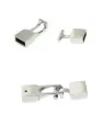 Stainless Steel Clasps 38x10mm 8x3mm - 1Pair