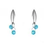 Earrings with blue crystal beads