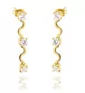Stainless Steel Drop Earring with cubic zirconia